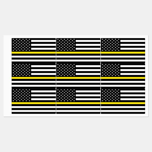 Dunne Gele Lijn Dispatchers Vlag Labels (Vel)