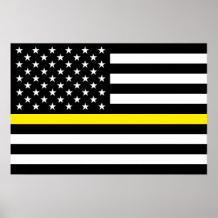 Dunne Gele Lijn Dispatchers Vlag Poster