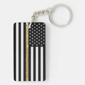 Dunne gele lijn Glitter-vlag Sleutelhanger (achterkant)