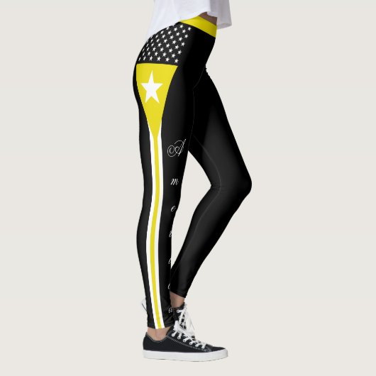 Dunne Gele Lijn leggings, Amerikaanse Vlag, Noodsi Leggings (Rechts)