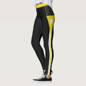Dunne Gele Lijn leggings, Amerikaanse Vlag, Noodsi Leggings (Links)