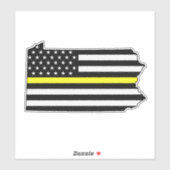Dunne gele lijn vlag Pennsylvania Sticker (Vel)