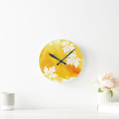 Dunne gele waterverf esdoornbladeren ronde klok (Huis)