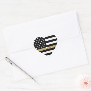 Dunne Glitter Flag gouden lijn Hart Sticker