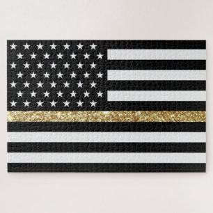 Dunne Glitter Flag gouden lijn Legpuzzel
