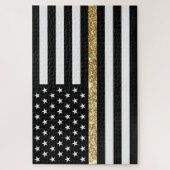 Dunne Glitter Flag gouden lijn Legpuzzel (Verticaal)