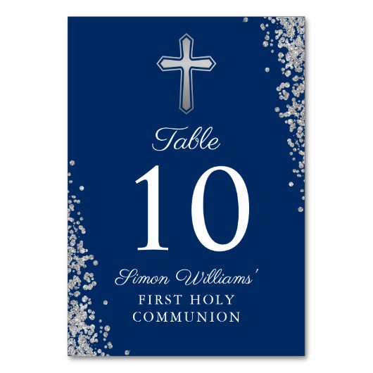 Dunne Glitter Navy Blue First Community Kaart (Achterkant)