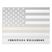 Dunne Gold Line Flag 911 Dispatcher Appreciation Notitieblok (Voorkant)