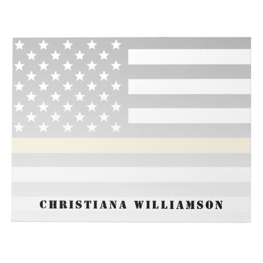 Dunne Gold Line Flag 911 Dispatcher Appreciation Notitieblok (Voorkant)