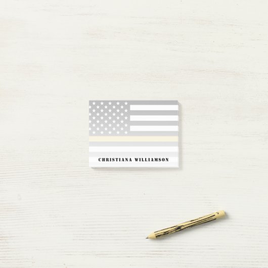 Dunne Gold Line Flag 911 Dispatcher Appreciation Post-it® Notes (Op bureau)