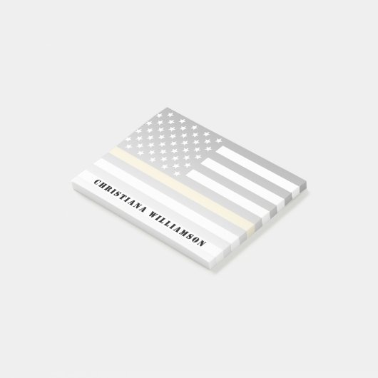 Dunne Gold Line Flag 911 Dispatcher Appreciation Post-it® Notes (Schuin)