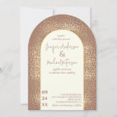 Dunne gouden confetti-mocha-muis alles in een kaart (Voorkant)