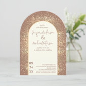 Dunne gouden confetti-mocha-muis alles in een kaart (Staand voorkant)