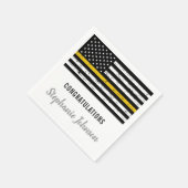 Dunne Gouden Lijn 911 Politie Dispatcher Feestje Servet (Hoek)