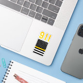 Dunne Gouden Lijn (Verenigde Staten) Sticker (Laptop met iPhone)