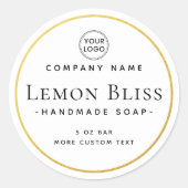 Dunne gouden look rand rond productlabel ronde sticker (Voorkant)