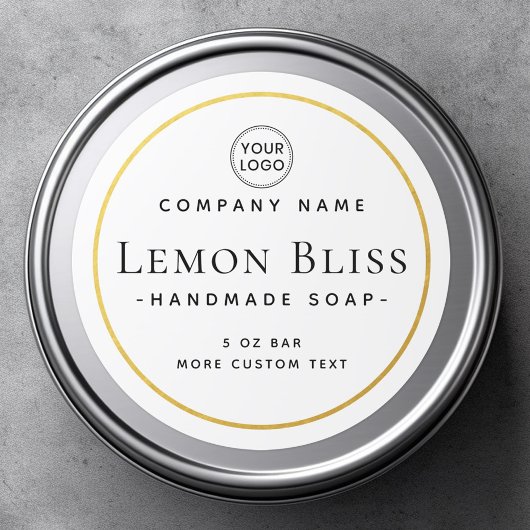 Dunne gouden look rand rond productlabel ronde sticker