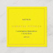 Dunne gouden rand neongeel vierkante visitekaartje (Achterkant)