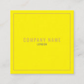 Dunne gouden rand neongeel vierkante visitekaartje (Voorkant)