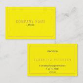 Dunne gouden rand neongeel visitekaartje (Voorkant / Achterkant)