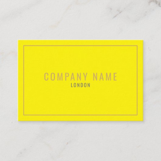Dunne gouden rand neongeel visitekaartje (Voorkant)