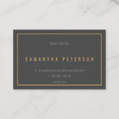 Dunne goudgrens, professioneel visitekaartje (Achterkant)