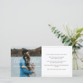 Dunne grens, foto, verander de datumkaart bedankkaart (Staand voorkant)