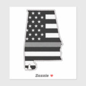 Dunne grijze lijn Alabama vlag Sticker (Vel)