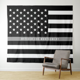 Dunne grijze lijn Amerikaanse vlag Correctie Pensi Wandkleed