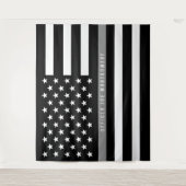 Dunne grijze lijn Amerikaanse vlag Correctie Pensi Wandkleed (Voorkant)