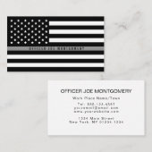 Dunne grijze lijn Amerikaanse vlag Professional Visitekaartje (Voorkant / Achterkant)