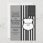 Dunne grijze lijn badge foto invoegen kaart (Voorkant)