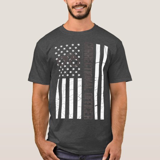 Dunne Grijze Lijn CO American Flag Premium T-shirt (Voorkant)