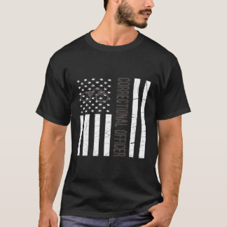 Dunne Grijze Lijn Co Amerikaanse Vlag Hoodie T-shirt