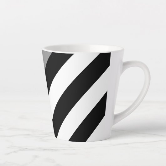 Dunne grijze lijn Correctieve naam vlaggenmonogram Latte Mok (Rechts)