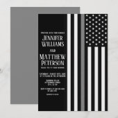 Dunne Grijze Lijn Correctional Officer Flag Weddin Kaart (Voorkant / Achterkant)