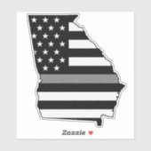 Dunne Grijze Lijn Georgië Vlag Sticker (Vel)