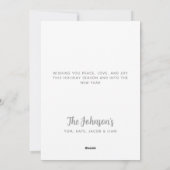 Dunne Grijze Lijn Kerst Correctionele Officier Feestdagenkaart (Achterkant)