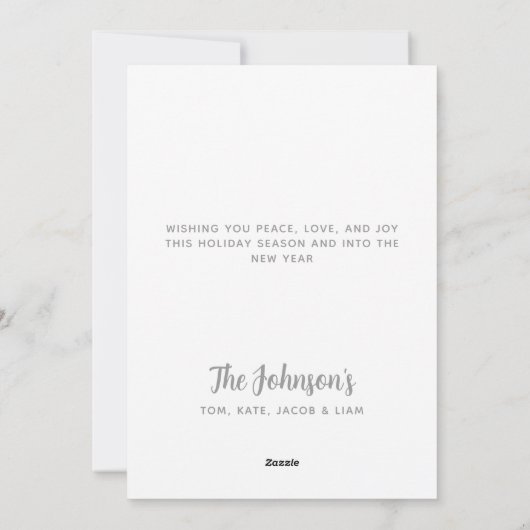 Dunne Grijze Lijn Kerst Correctionele Officier Feestdagenkaart (Achterkant)