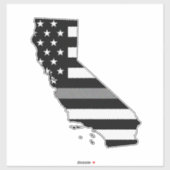 Dunne Grijze Lijn Vlag Californië Sticker (Vel)