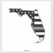 Dunne grijze lijn vlag Florida Sticker (Vel)