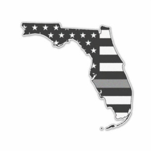 Dunne grijze lijn vlag Florida Sticker