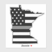 Dunne Grijze Lijn Vlag Minnesota Sticker (Vel)