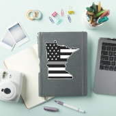 Dunne Grijze Lijn Vlag Minnesota Sticker (iPad Cover)