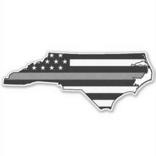 Dunne grijze lijn vlag North Carolina Sticker