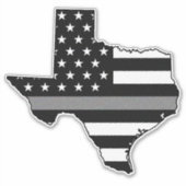 Dunne grijze lijn vlag Texas Sticker (Voorkant)
