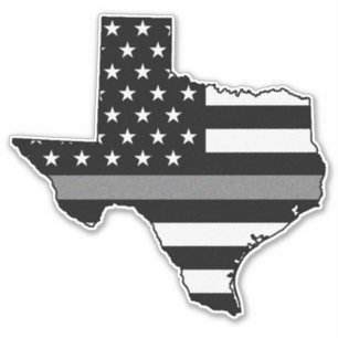 Dunne grijze lijn vlag Texas Sticker