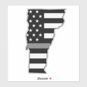 Dunne Grijze Lijn Vlag Vermont Sticker (Vel)