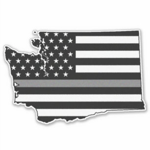 Dunne Grijze Lijn Vlag Washington Sticker