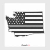 Dunne Grijze Lijn Vlag Washington Sticker (Vel)